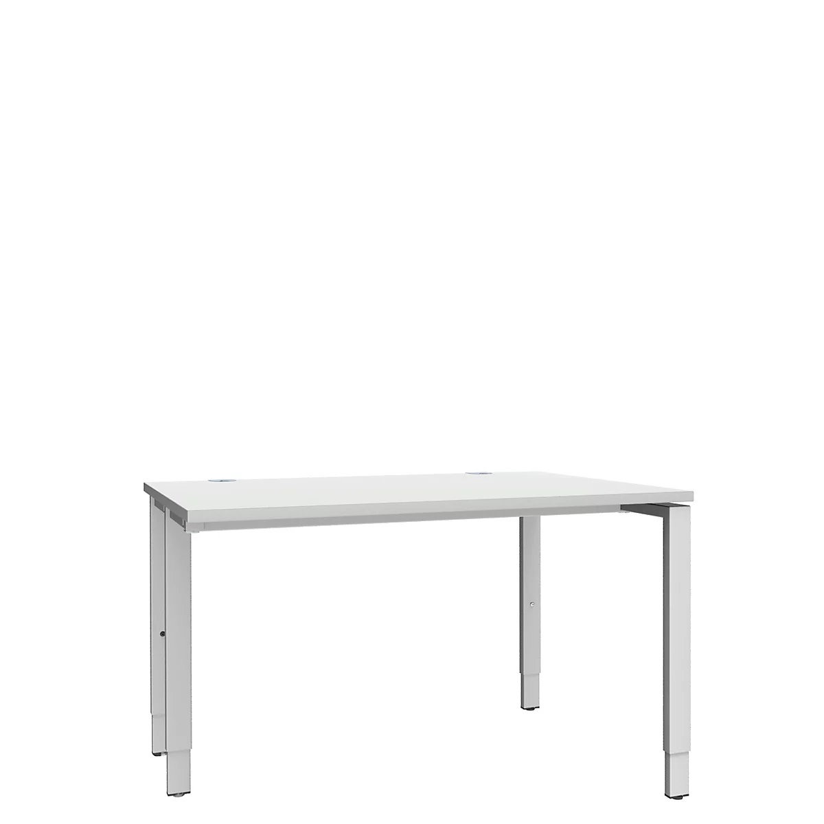 Schäfer Shop Genius Escritorio MODENA FLEX, 4 patas de tubo rectangular, unilateral, An 1200 mm, gris luminoso 