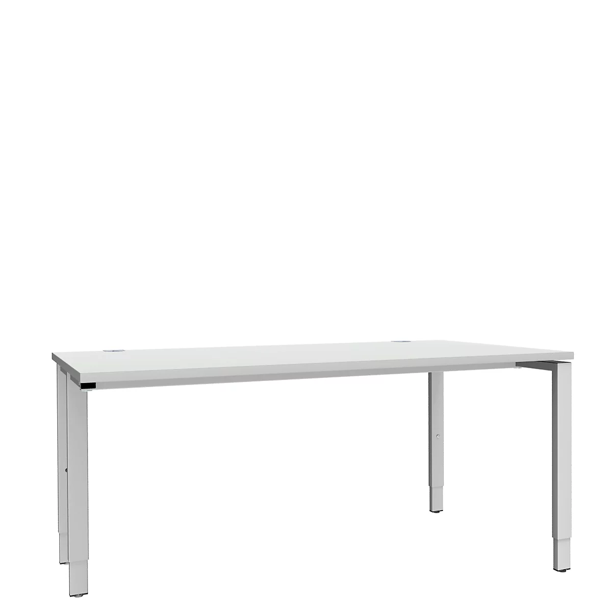 Schäfer Shop Genius Escritorio MODENA FLEX, 4 patas de tubo rectangular, unilateral, An 1600 mm, gris luminoso 