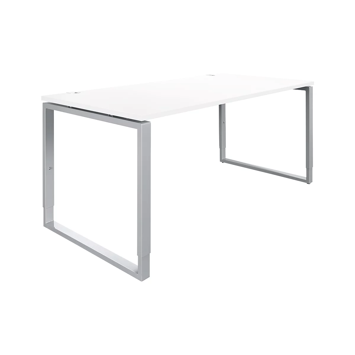 Schäfer Shop Genius escritorio Modena Flex, regulable en altura, forma rectangular, base de soporte, ancho 1600 mm, blanco