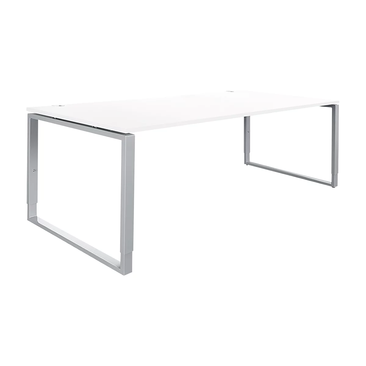 Schäfer Shop Genius escritorio Modena Flex, regulable en altura, forma rectangular, base de soporte, ancho 2000 mm, blanco