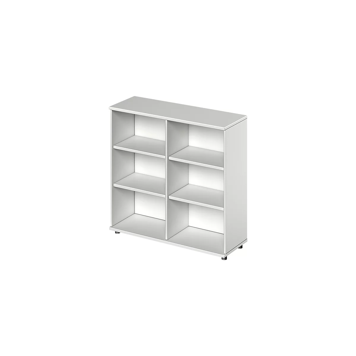 Schäfer Shop Genius estantería TETRIS WOOD, 3 OH, altura incl. guías, W 1200 mm, gris claro