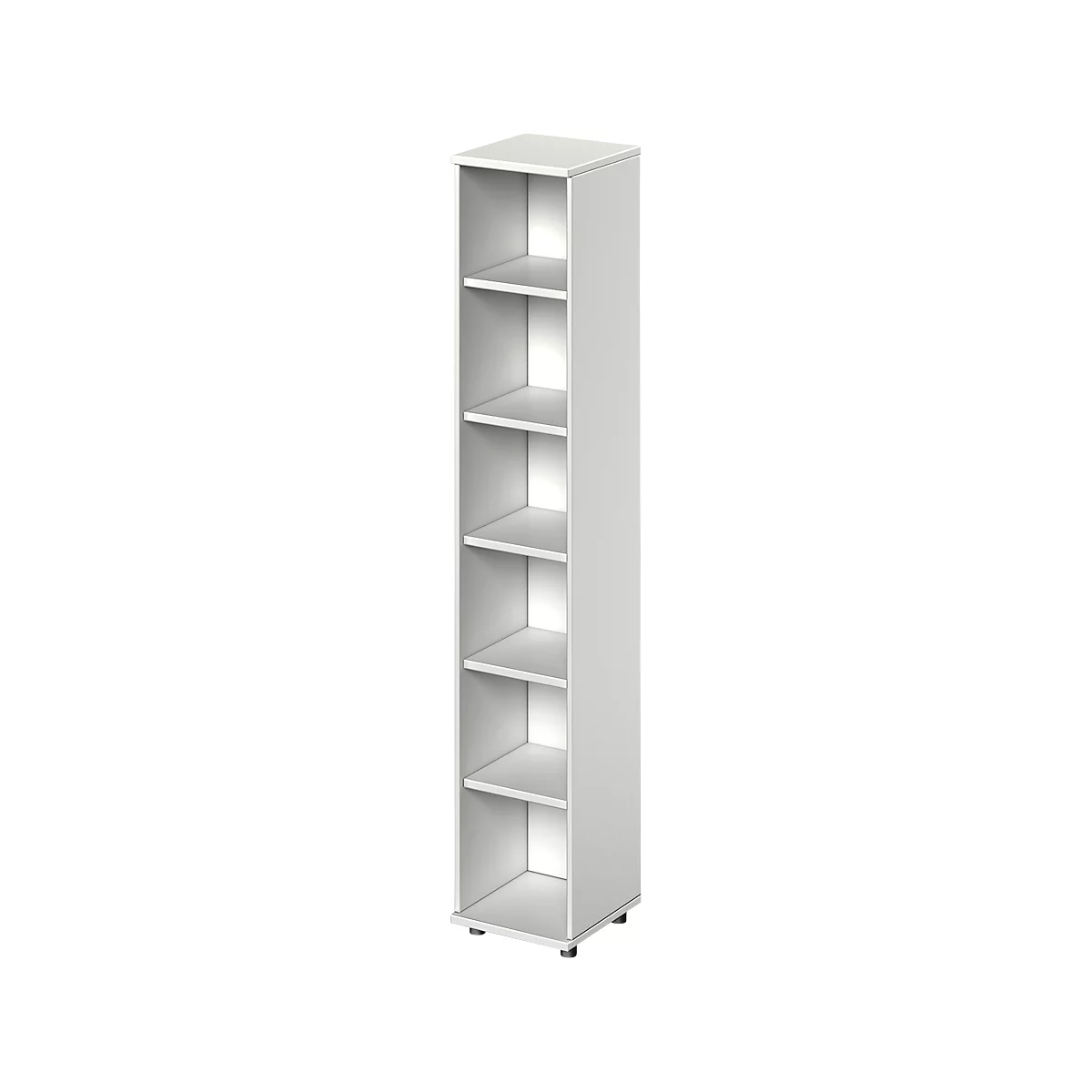 Schäfer Shop Genius estantería TETRIS WOOD, 6 OH, altura incl. guías, W 400 mm, gris claro