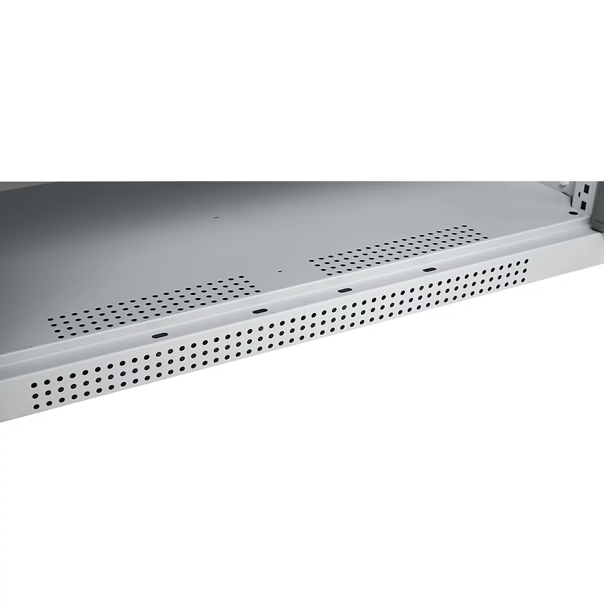 Schäfer Shop Genius Flügeltürenschrank FS, Stahl, mit Belüftungslöchern, B 1055 x T 520 x H 1105 mm, 3 OH, Weißalu/Anthrazitgrau, bis 300 kg