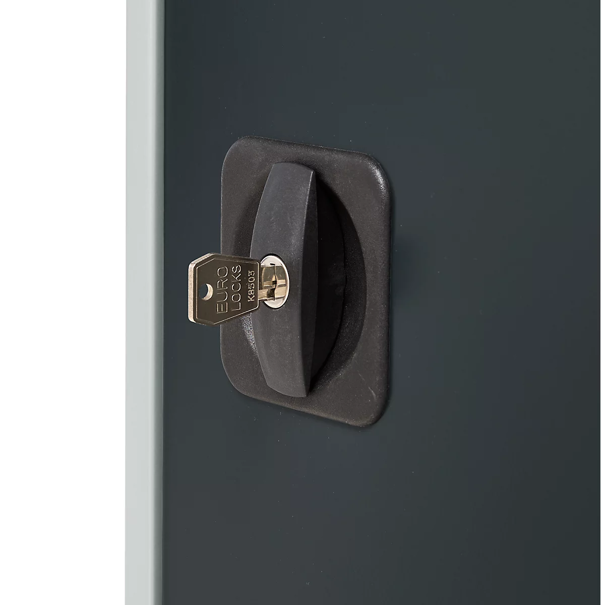 Schäfer Shop Genius Flügeltürenschrank FS, Stahl, mit Belüftungslöchern, B 545 x T 520 x H 1105 mm, 3 OH, Lichtgrau/Anthrazitgrau, bis 150 kg