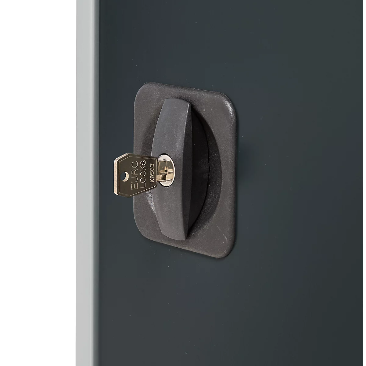Schäfer Shop Genius Flügeltürenschrank FS, Stahl, mit Belüftungslöchern, B 545 x T 520 x H 1105 mm, 3 OH, Weißalu/Anthrazitgrau, bis 150 kg