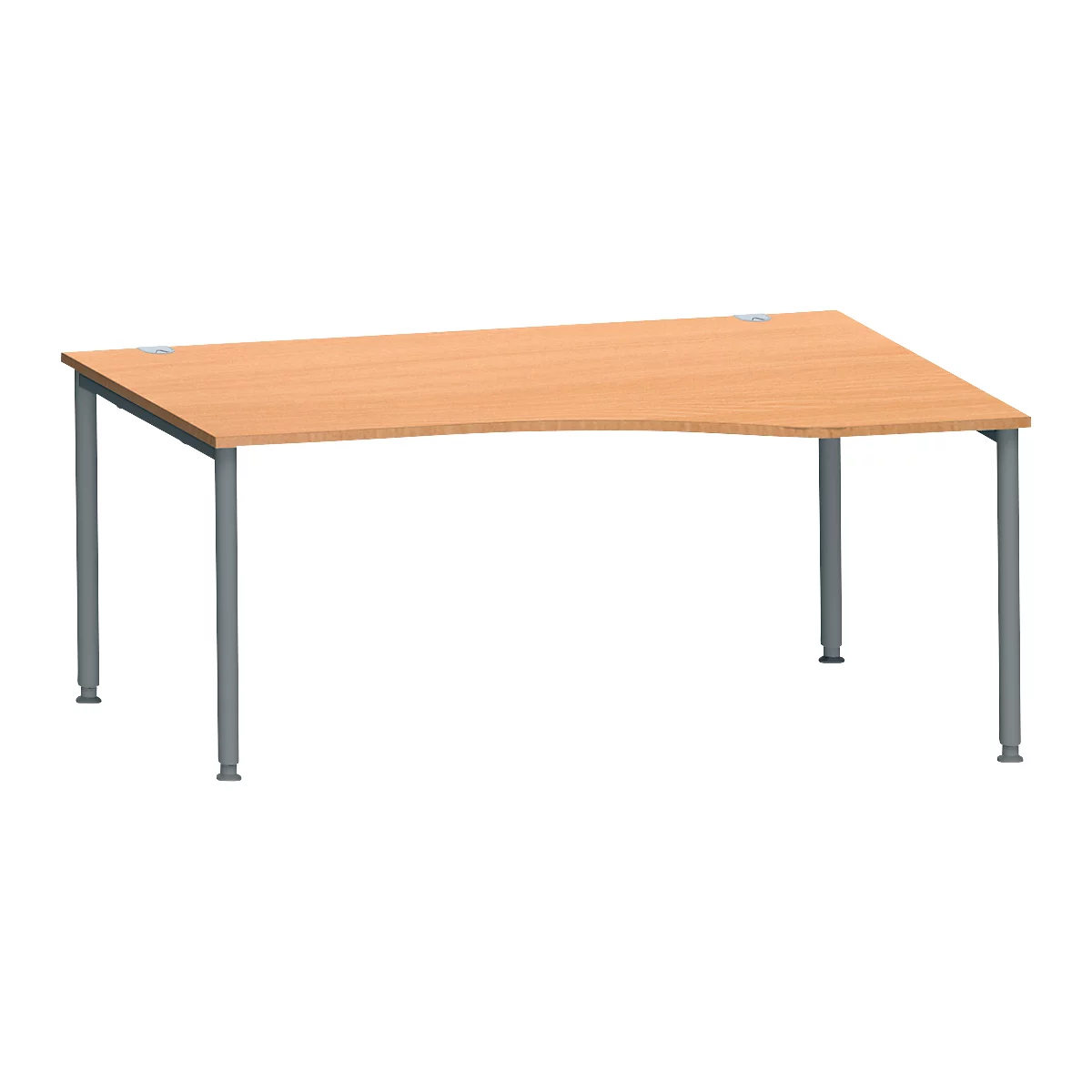 Schäfer Shop Genius Freiformschreibtisch MODENA FLEX, Ansatz links B 1800 mm, ahorn/anthrazit