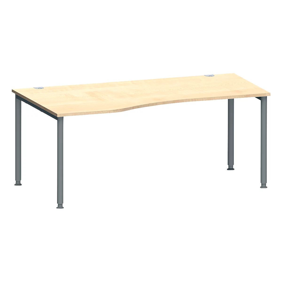 Schäfer Shop Genius Freiformschreibtisch MODENA FLEX, Ansatz links B 1800 mm, Ahorn/anthrazit