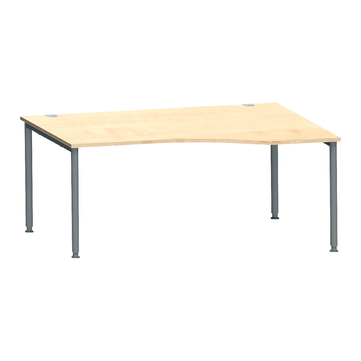 Schäfer Shop Genius Freiformschreibtisch MODENA FLEX, Ansatz links B 1800 mm, Ahorn-Dekor/anthrazit
