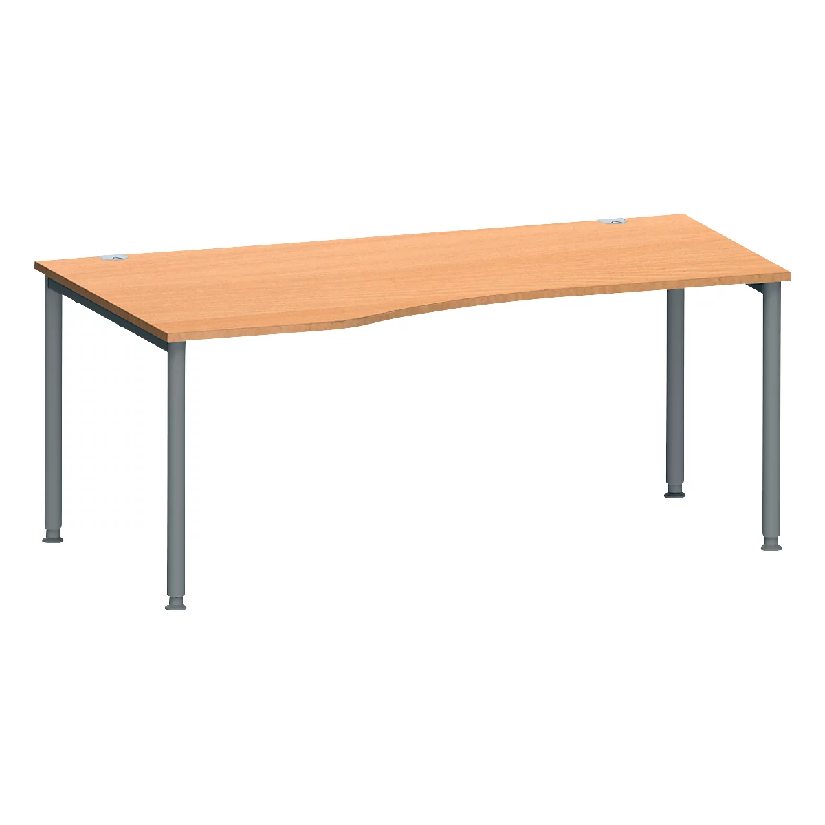 Schäfer Shop Genius Freiformschreibtisch MODENA FLEX, Ansatz links B 1800 mm, Buche/anthrazit