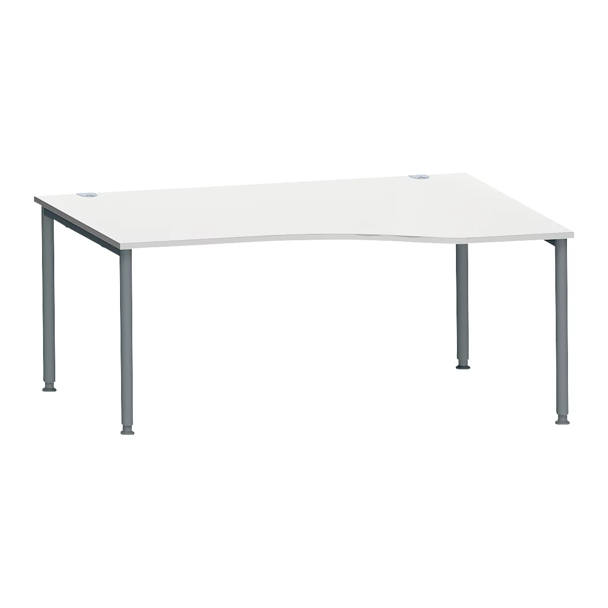 Schäfer Shop Genius Freiformschreibtisch MODENA FLEX, Ansatz links B 1800 mm, lichtgrau/anthrazit