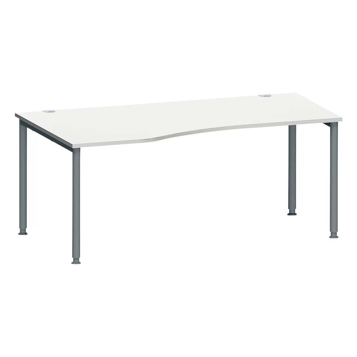 Schäfer Shop Genius Freiformschreibtisch MODENA FLEX, Ansatz links B 1800 mm, lichtgrau/anthrazit
