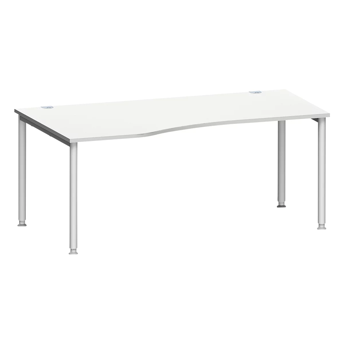 Schäfer Shop Genius Freiformschreibtisch MODENA FLEX, Ansatz links B 1800 mm, lichtgrau