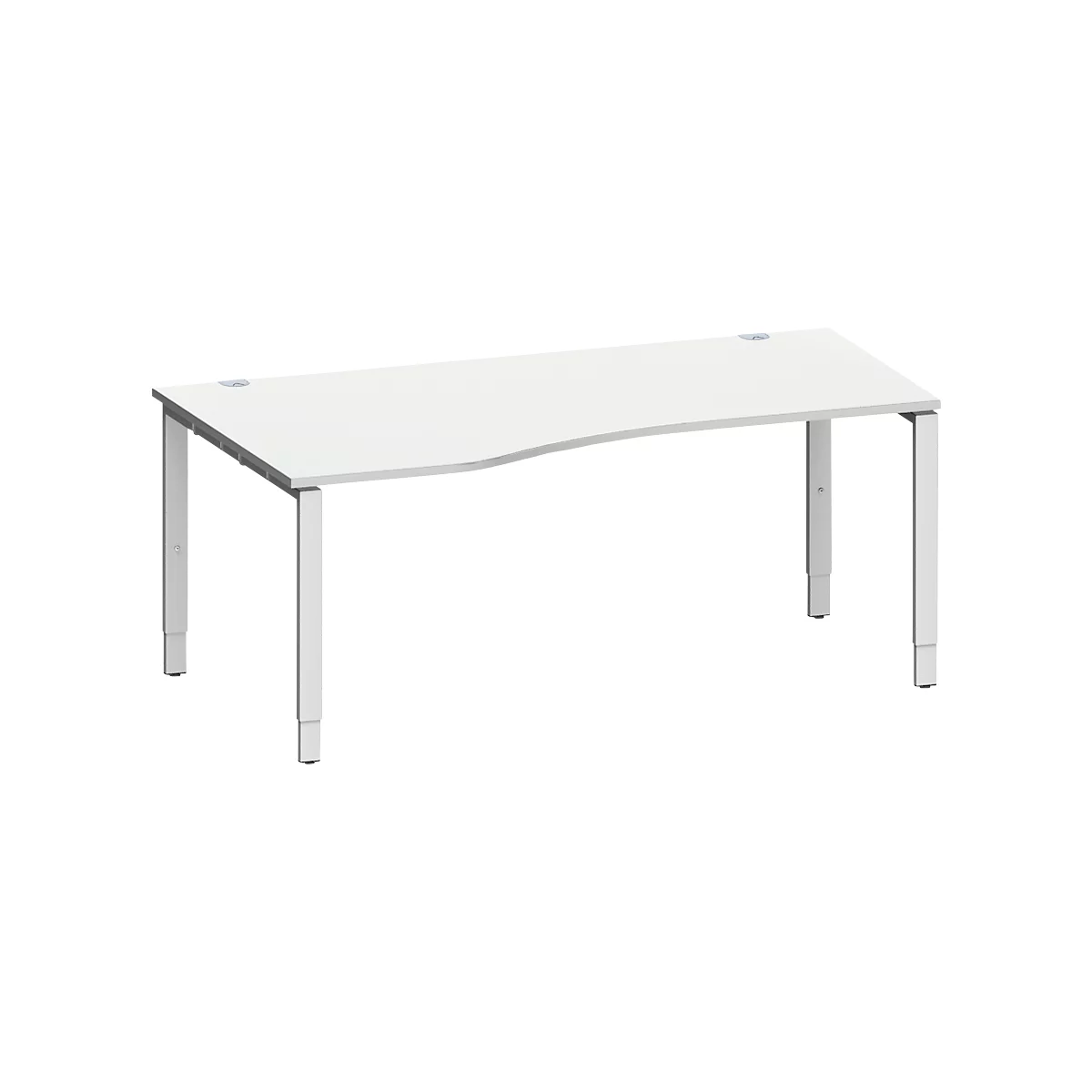 Schäfer Shop Genius Freiformschreibtisch MODENA FLEX, Ansatz links, B 1800 mm, lichtgrau
