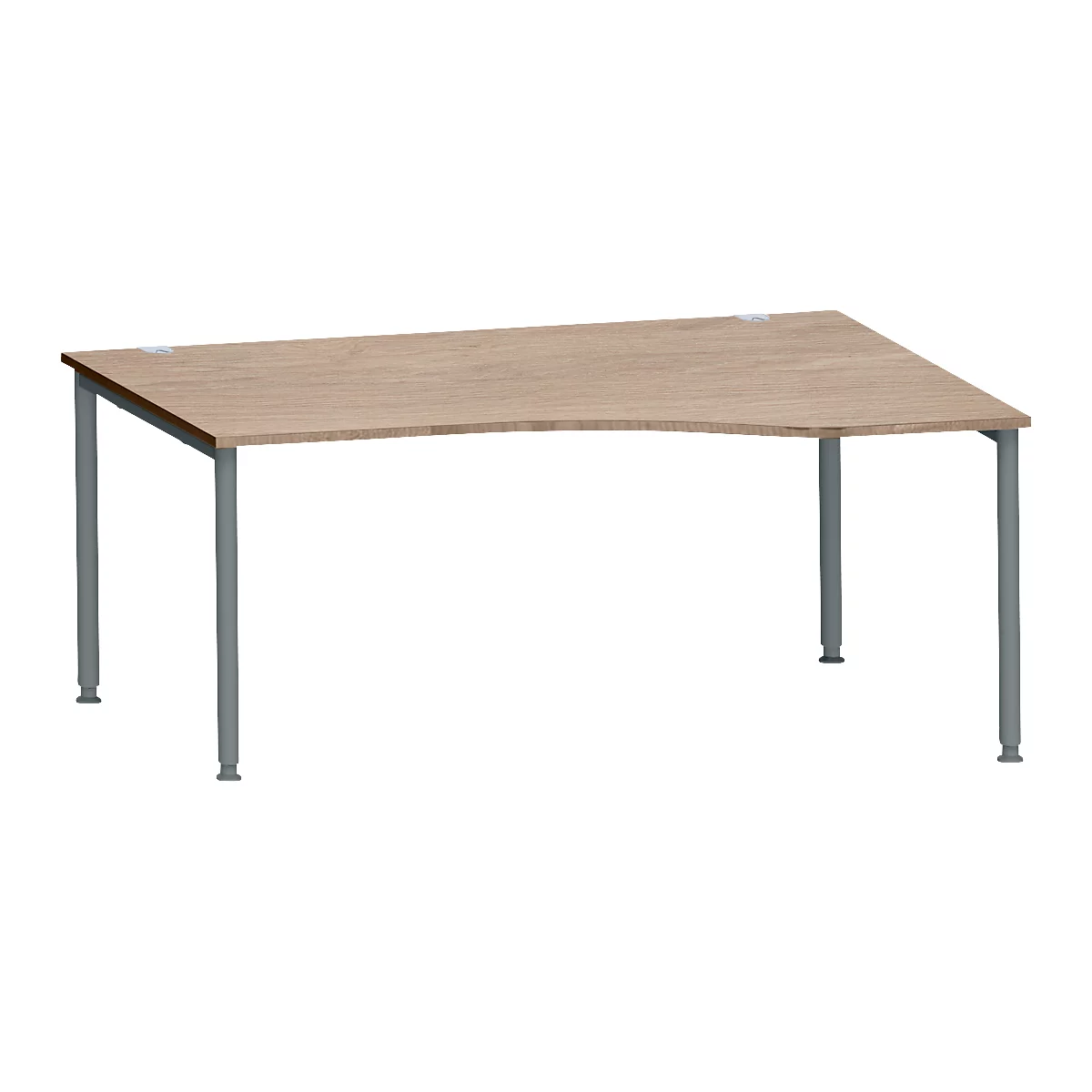 Schäfer Shop Genius Freiformschreibtisch MODENA FLEX, Ansatz links B 1800 mm, weiß/anthrazi