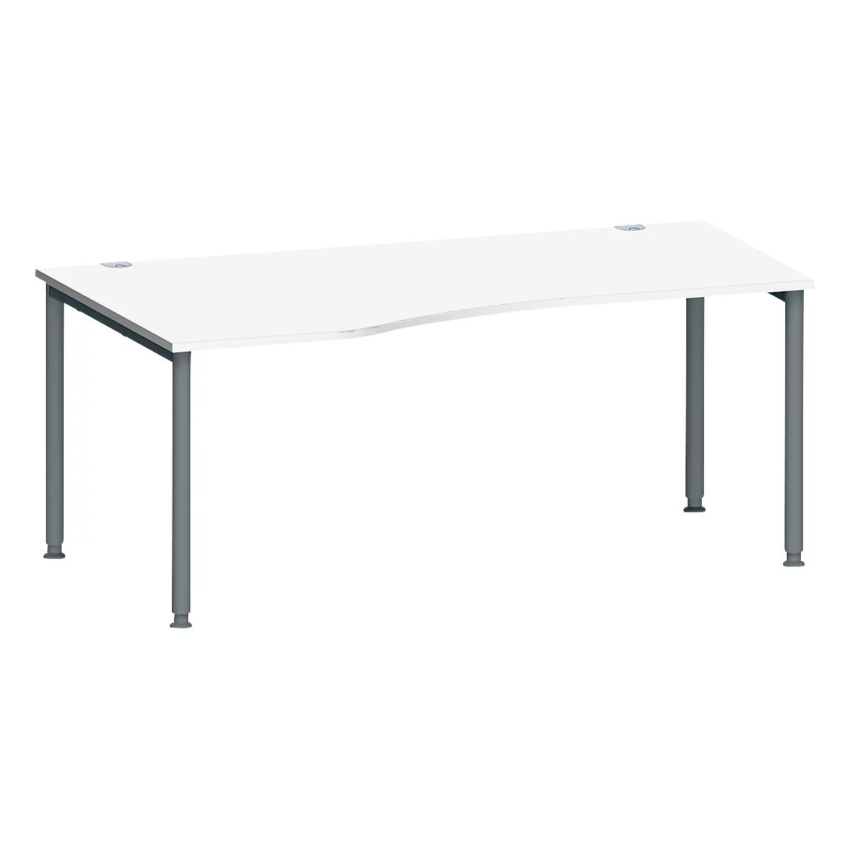 Schäfer Shop Genius Freiformschreibtisch MODENA FLEX, Ansatz links B 1800 mm, weiß/anthrazit