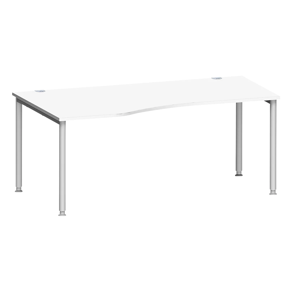 Schäfer Shop Genius Freiformschreibtisch MODENA FLEX, Ansatz links B 1800 mm, weiß