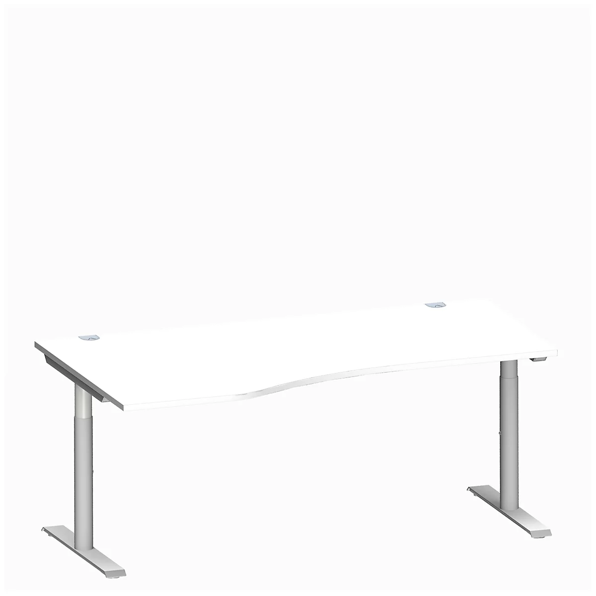 Schäfer Shop Genius Freiformschreibtisch MODENA FLEX, Ansatz links, Breite 1800 mm, weiß