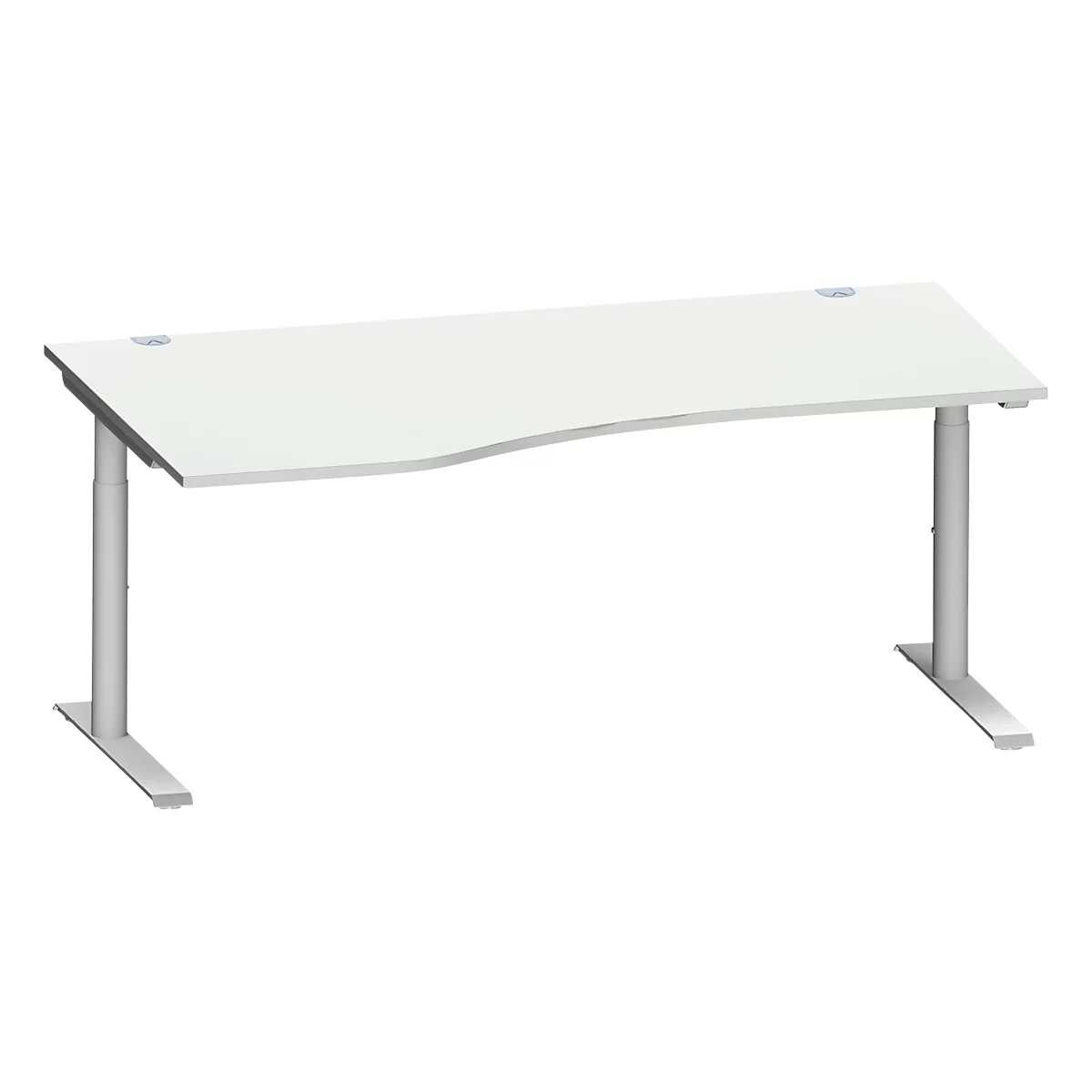 Schäfer Shop Genius Freiformschreibtisch MODENA FLEX, Ansatz links, lichtgrau