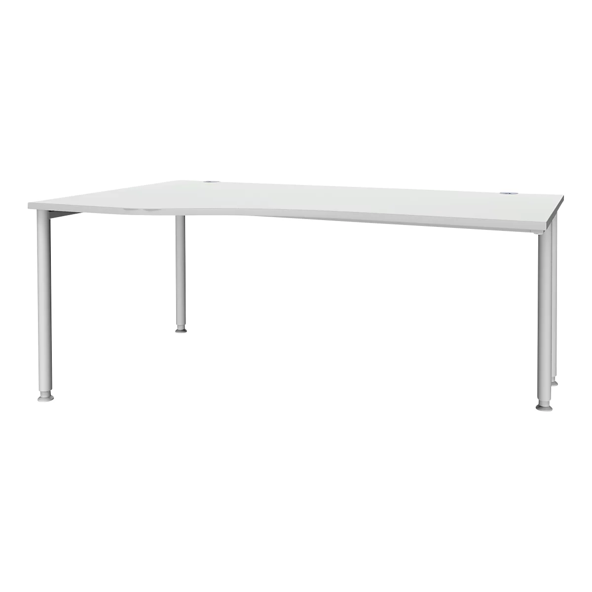Schäfer Shop Genius Freiformschreibtisch MODENA FLEX, Ansatz links, lichtgrau/weißaluminium