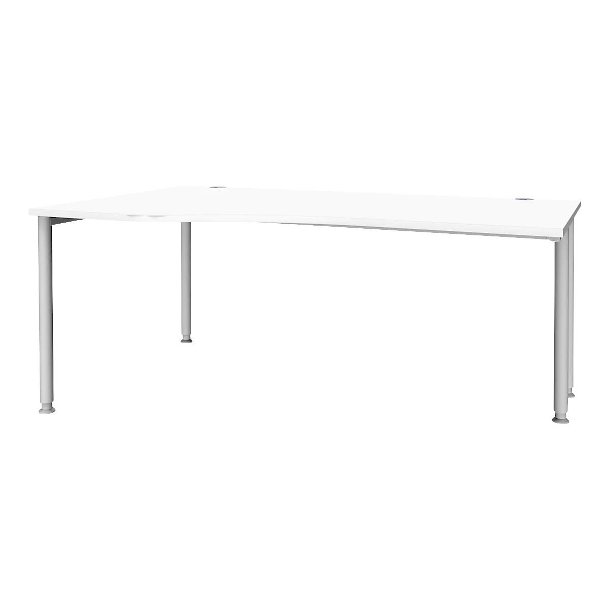 Schäfer Shop Genius Freiformschreibtisch MODENA FLEX, Ansatz links, weiß/weißaluminium