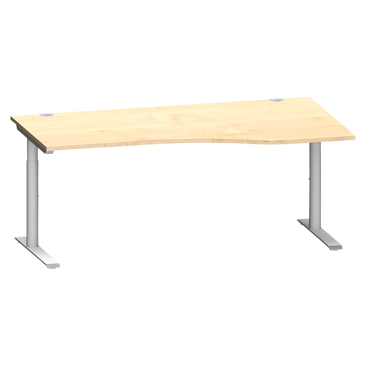 Schäfer Shop Genius Freiformschreibtisch MODENA FLEX, Ansatz rechts, Ahorn