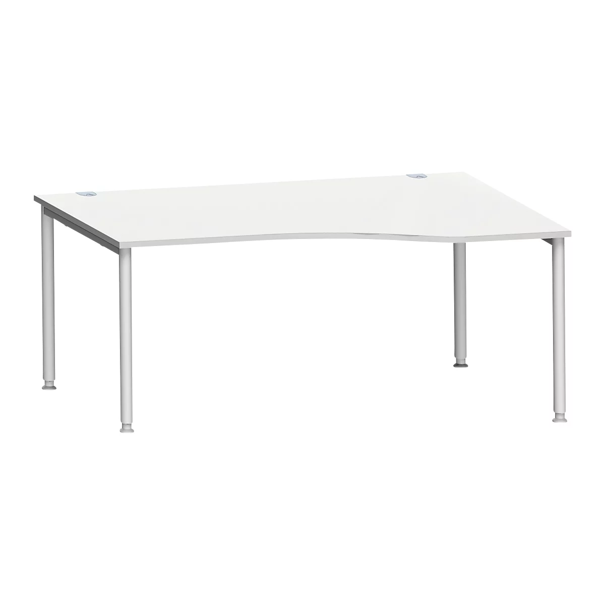 Schäfer Shop Genius Freiformschreibtisch MODENA FLEX, Ansatz rechts B 1800 mm, lichtgrau