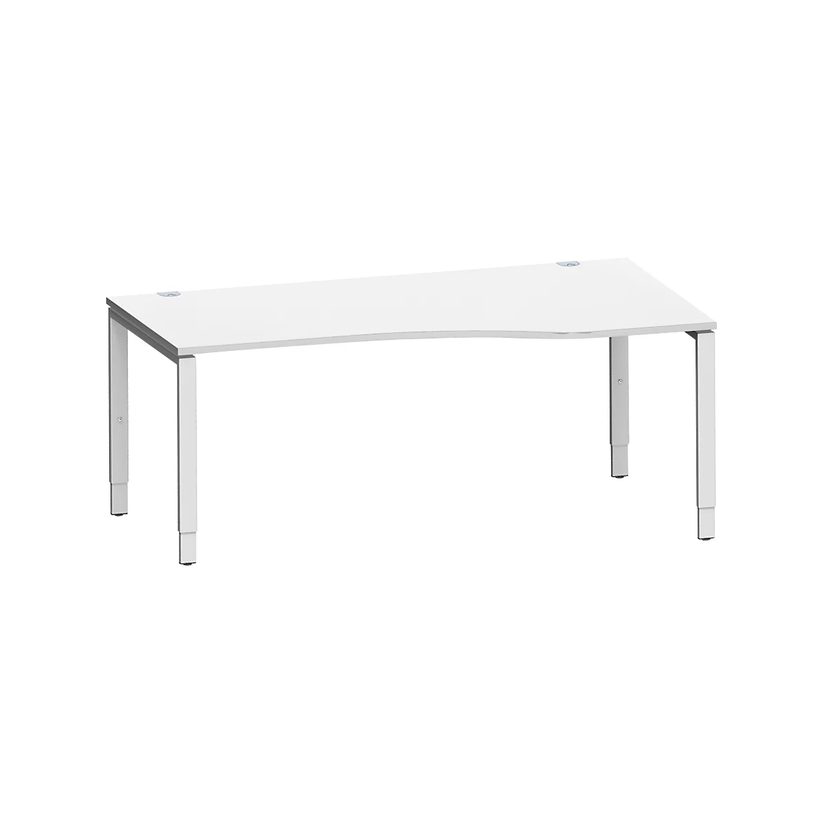 Schäfer Shop Genius Freiformschreibtisch MODENA FLEX, Ansatz rechts, B 1800 mm, lichtgrau