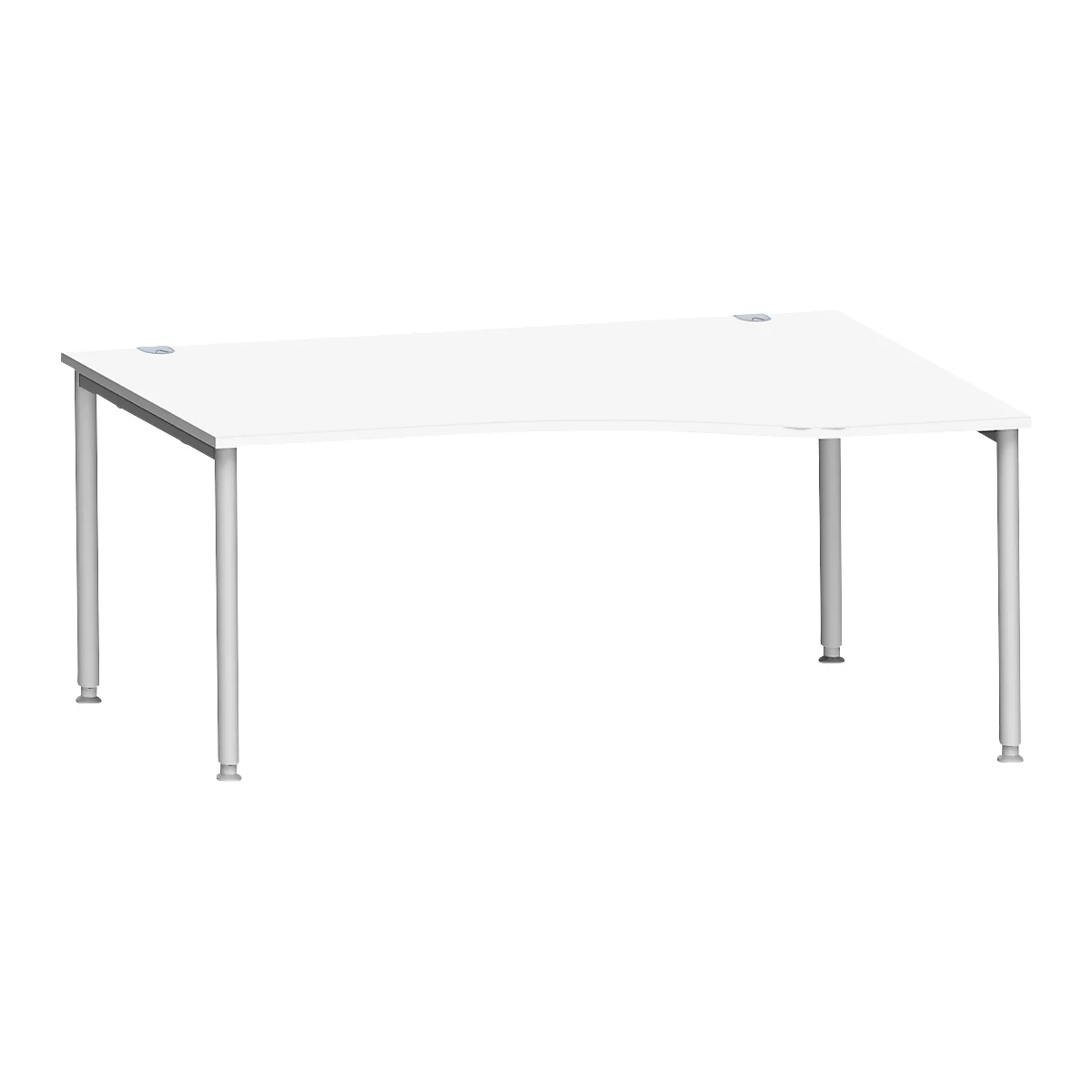 Schäfer Shop Genius Freiformschreibtisch MODENA FLEX, Ansatz rechts B 1800 mm, weiß