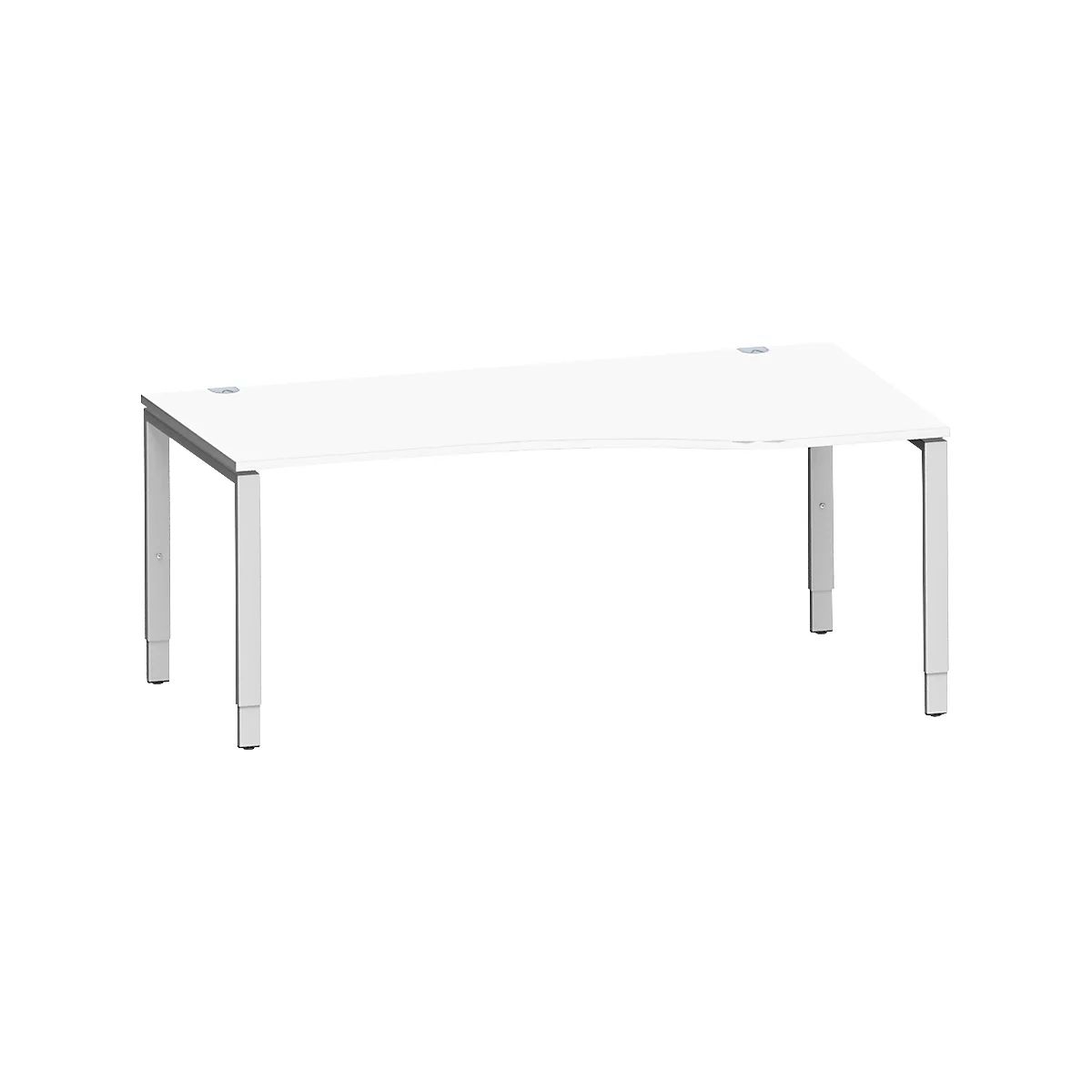 Schäfer Shop Genius Freiformschreibtisch MODENA FLEX, Ansatz rechts, B 1800 mm, weiß