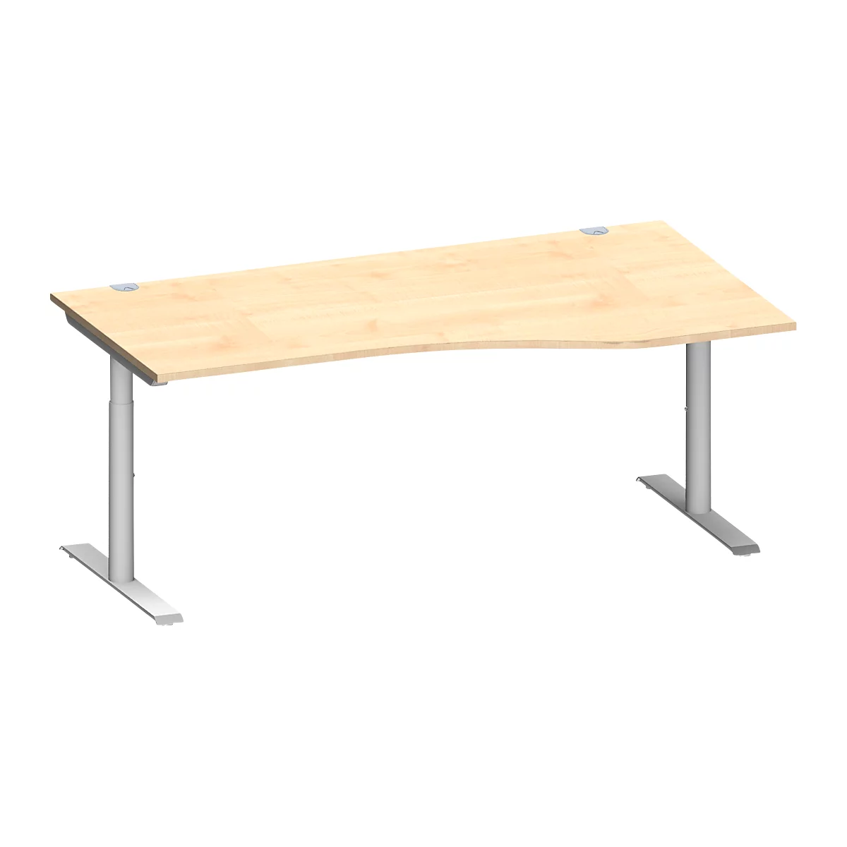 Schäfer Shop Genius Freiformschreibtisch MODENA FLEX, Ansatz rechts, Breite 1800 mm, Ahorn