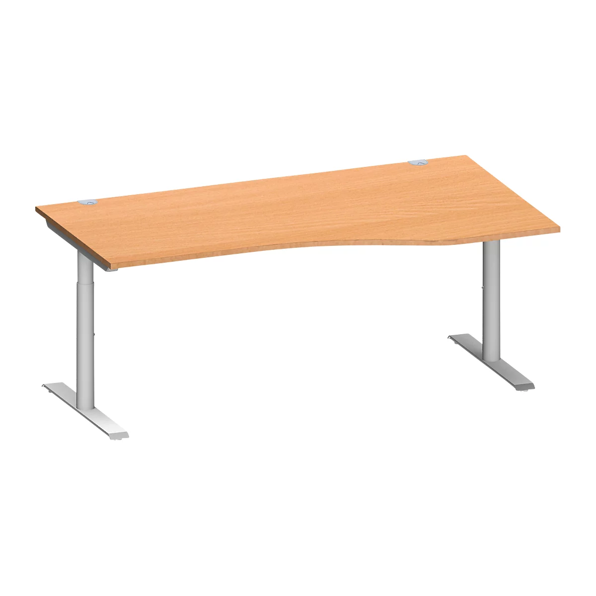 Schäfer Shop Genius Freiformschreibtisch MODENA FLEX, Ansatz rechts, Breite 1800 mm, Buche