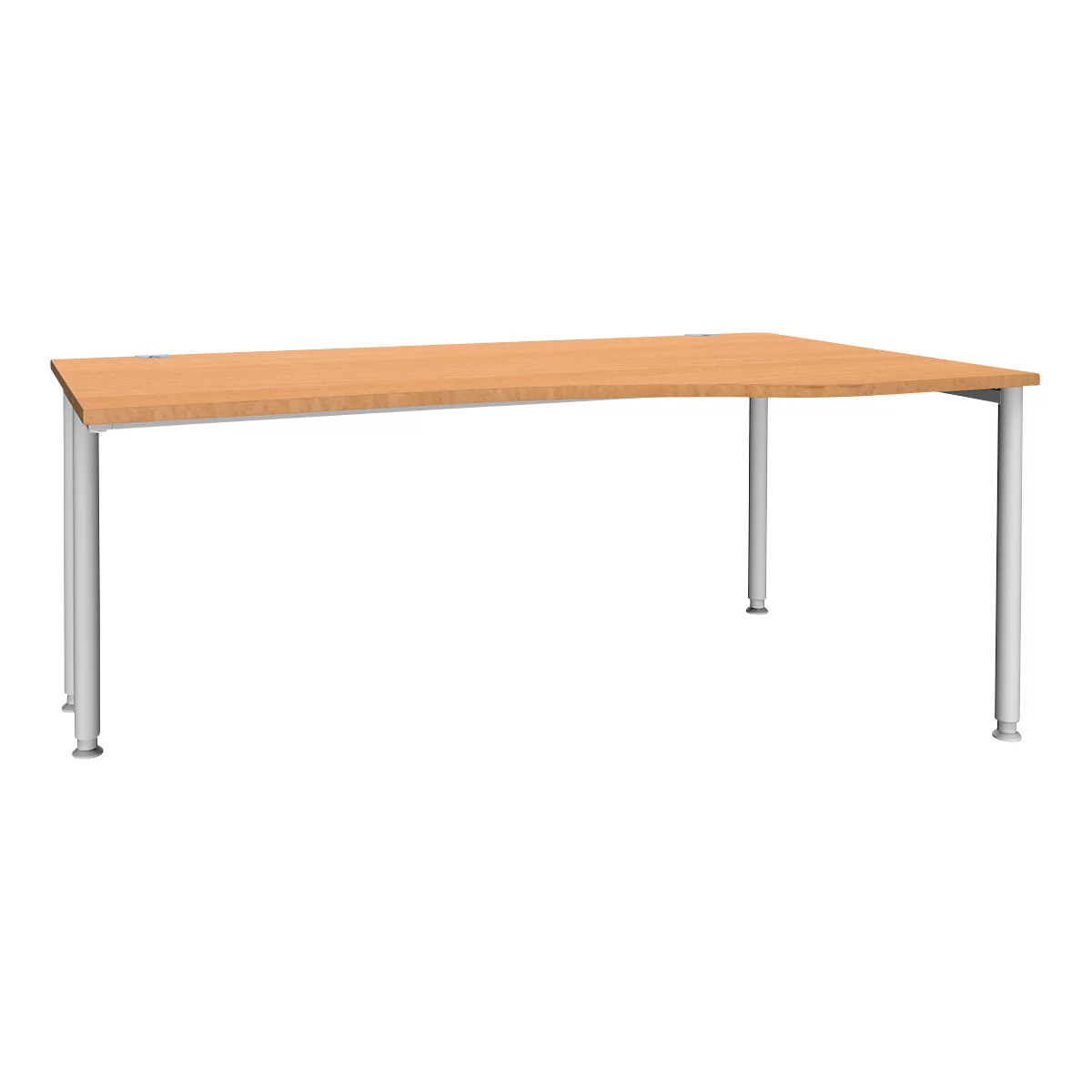 Schäfer Shop Genius Freiformschreibtisch MODENA FLEX, Ansatz rechts, Buche/weißaluminium