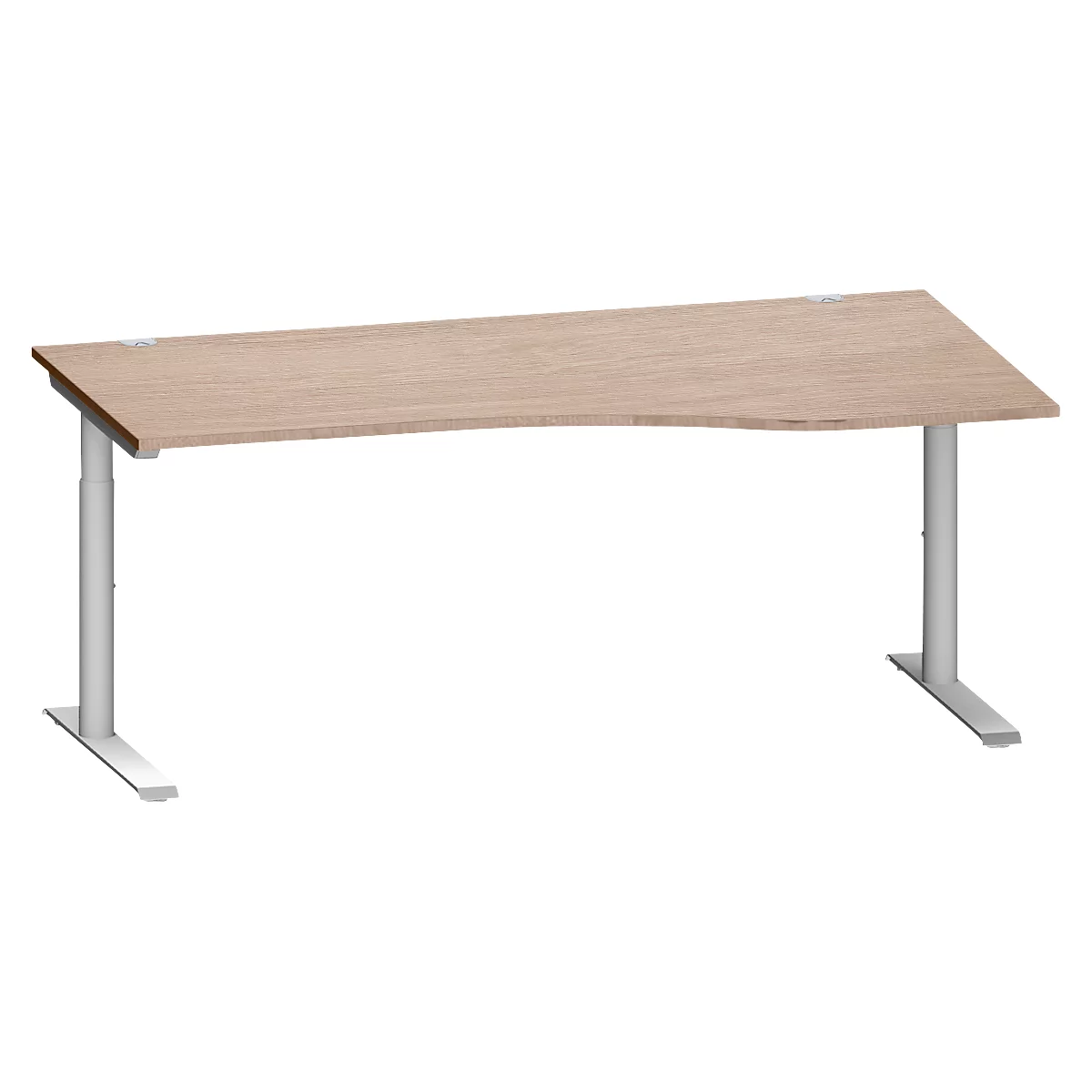 Schäfer Shop Genius Freiformschreibtisch MODENA FLEX, Ansatz rechts, Eiche-Dekor/weißalu