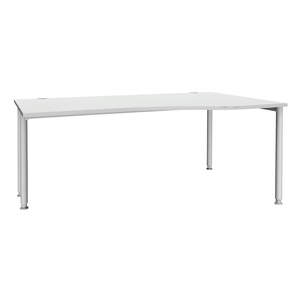 Schäfer Shop Genius Freiformschreibtisch MODENA FLEX, Ansatz rechts, lichtgrau/weißaluminium
