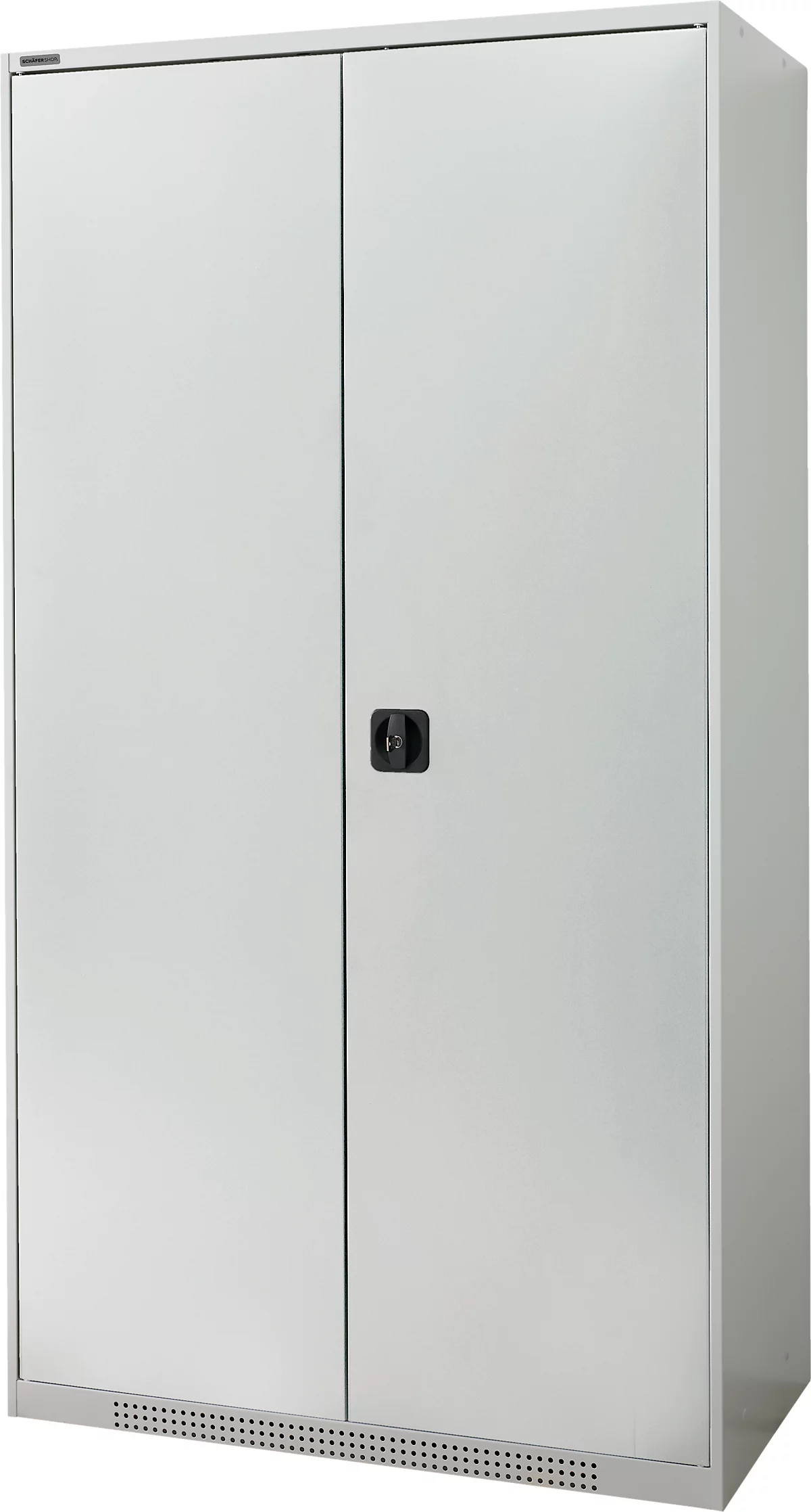 Schäfer Shop Genius FS armario con puerta abatible, acero, con orificios de ventilación, ancho 1055 x fondo 520 x alto 1950 mm, 5 OH, gris claro/gris claro, hasta 500 kg