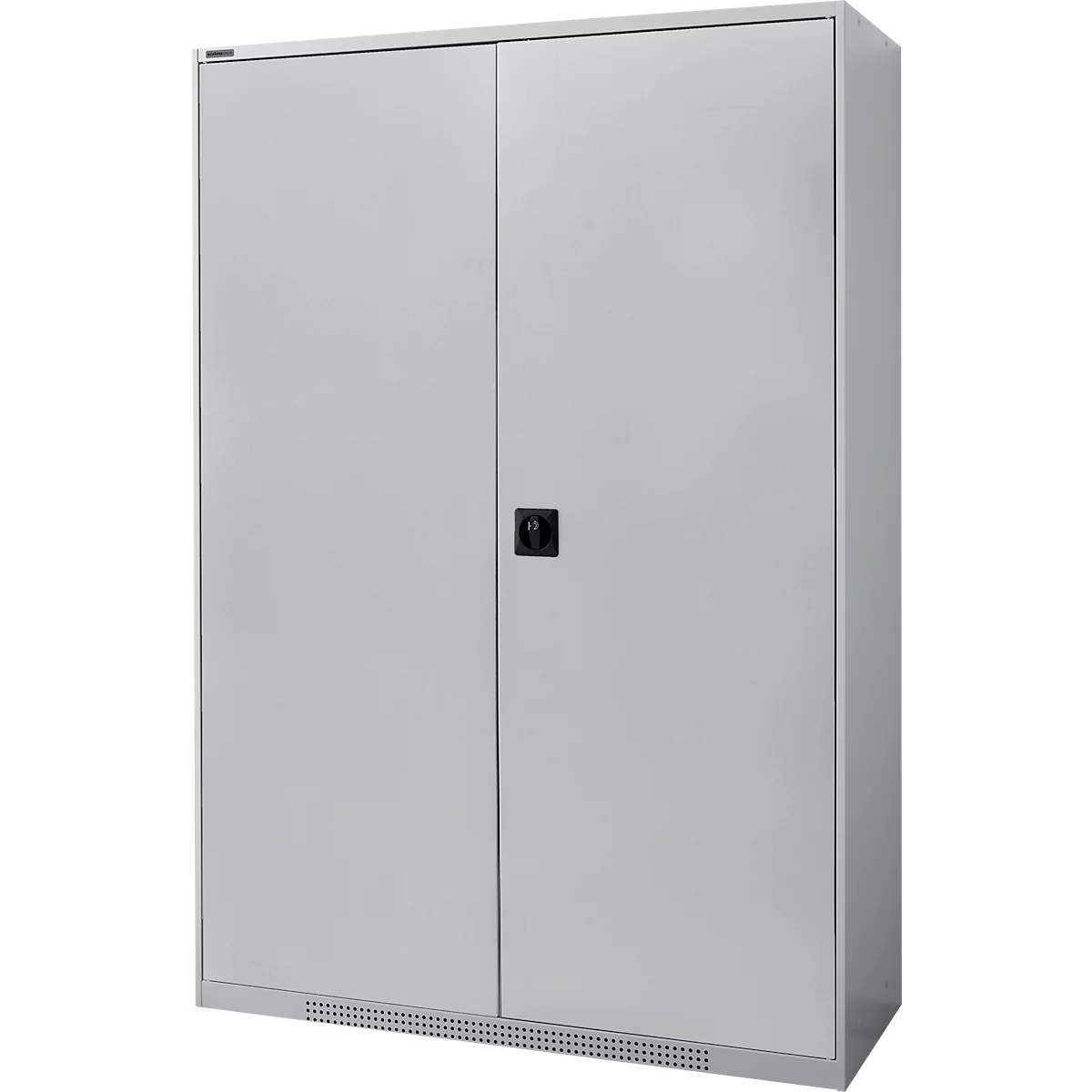 Schäfer Shop Genius FS armario con puerta abatible, acero, con orificios de ventilación, ancho 1343 x fondo 520 x alto 1950 mm, 5 OH, aluminio blanco/aluminio blanco, hasta 750 kg