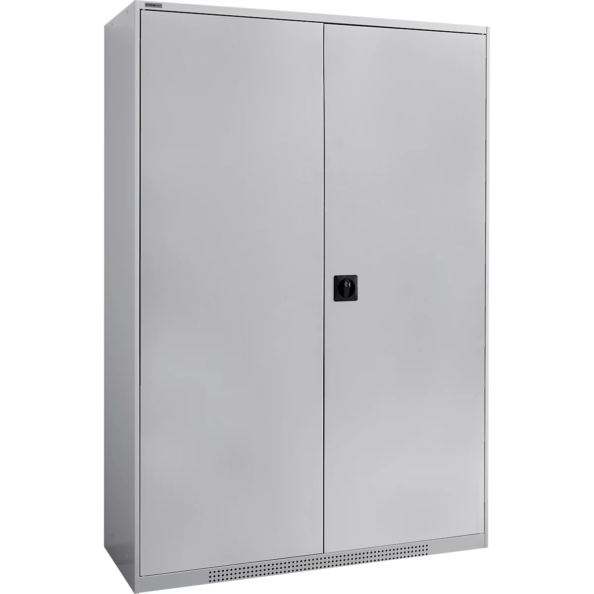 Schäfer Shop Genius FS armario con puerta abatible, acero, con orificios de ventilación, ancho 1343 x fondo 520 x alto 1950 mm, 5 OH, aluminio blanco/aluminio blanco, hasta 750 kg