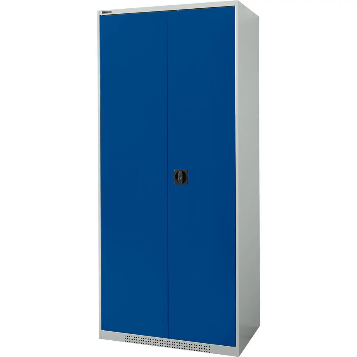 Schäfer Shop Genius FS armoire à portes battantes, acier, avec aérations, L 810 x P 520 x H 1950 mm, 5 OH, gris clair/bleu gentiane, jusqu'à 300 kg