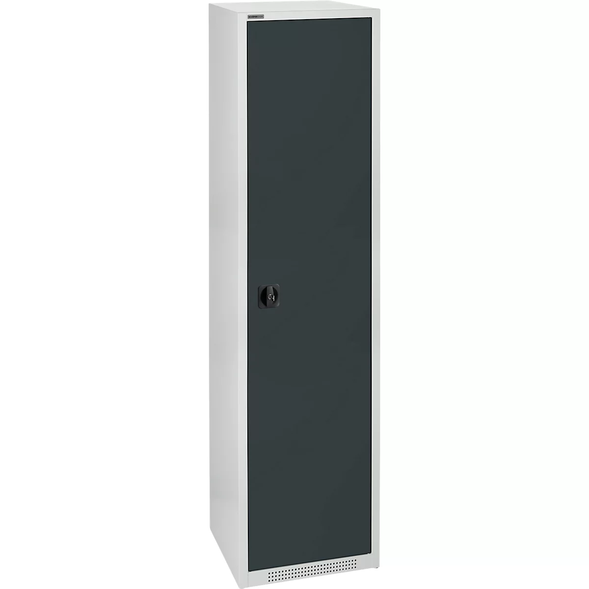 Schäfer Shop Genius FS vleugeldeurkast, staal, met ventilatiegaten, B 545 x D 520 x H 1950 mm, 5 OH, lichtgrijs/antracietgrijs, tot 250 kg