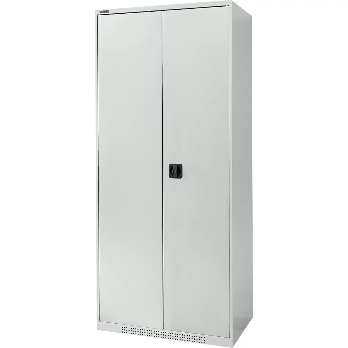 Schäfer Shop Genius FS vleugeldeurkast, staal, met ventilatiegaten, B 810 x D 520 x H 1950 mm, 5 OH, lichtgrijs/lichtgrijs, tot 300 kg