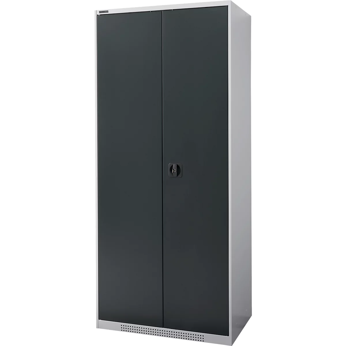 Schäfer Shop Genius FS vleugeldeurkast, staal, met ventilatiegaten, B 810 x D 520 x H 1950 mm, 5 OH, witaluminium/antracietgrijs, tot 300 kg