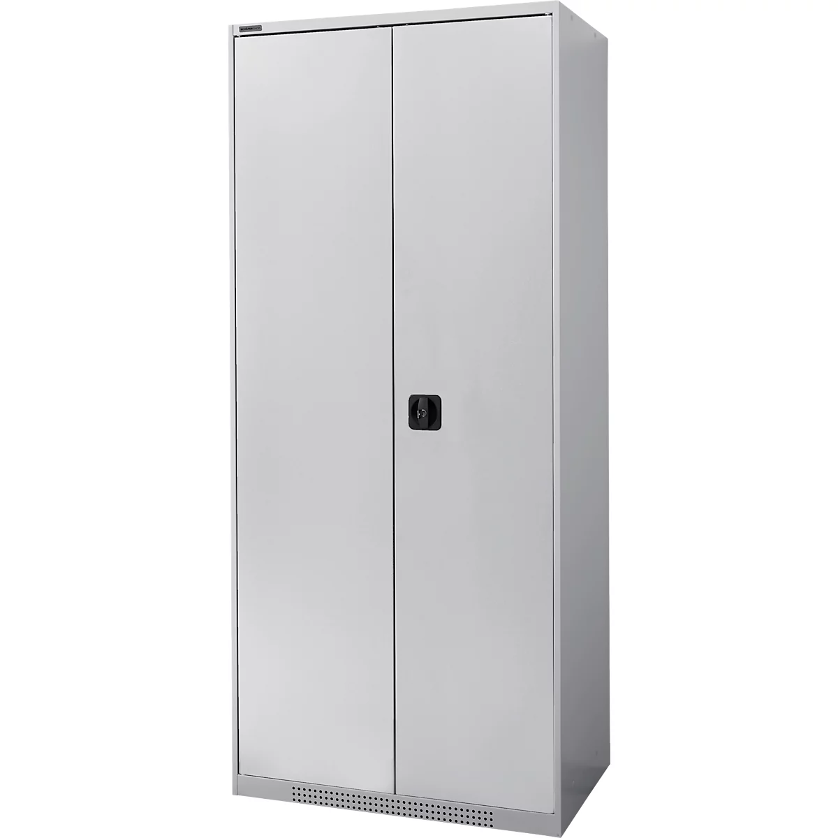 Schäfer Shop Genius FS vleugeldeurkast, staal, met ventilatiegaten, B 810 x D 520 x H 1950 mm, 5 OH, witaluminium/wit-aluminium, tot 300 kg