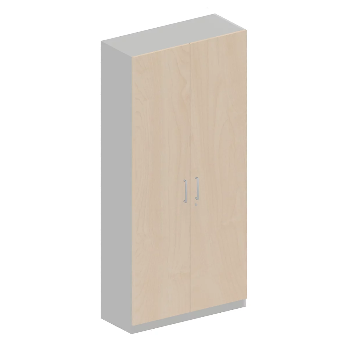 Schäfer Shop Genius Garderobenschrank TETRIS SOLID, 5 Ordnerhöhen, 1 Fachboden, Kleiderstange, abschließbar, B 1000 x T 412 x H 2143 mm, weißalu/Ahorn