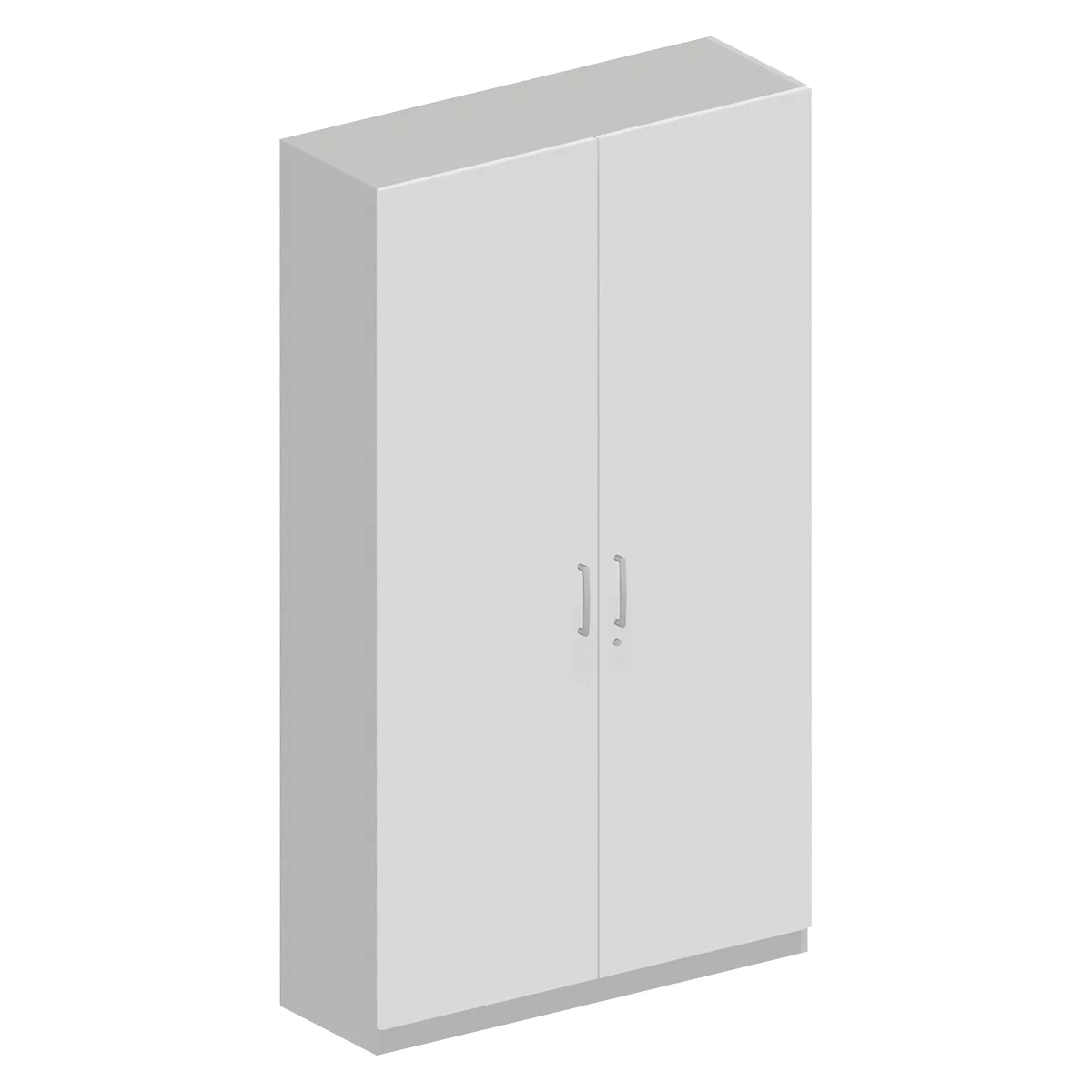 Schäfer Shop Genius Garderobenschrank TETRIS SOLID, 5 Ordnerhöhen, 1 Fachboden, Kleiderstange, abschließbar, B 1200 x T 412 x H 2143 mm, weißalu/weiß