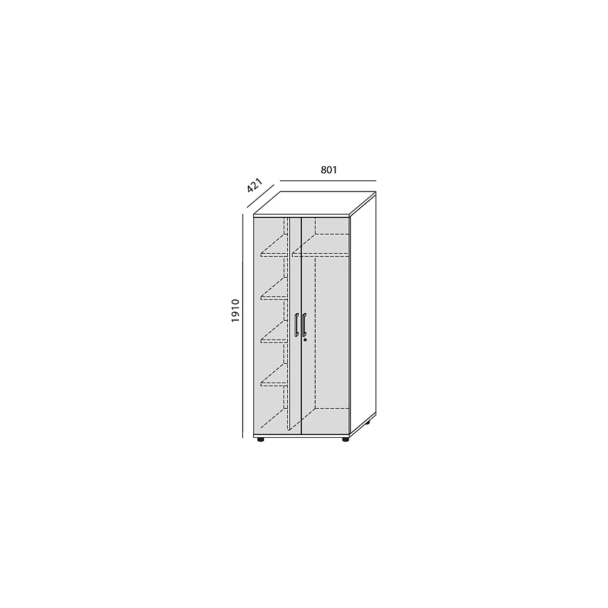 Schäfer Shop Genius Garderobenschrank TETRIS WOOD, 5 OH, H 1910 mm, Höhe inkl. Gleiter, lichtgrau