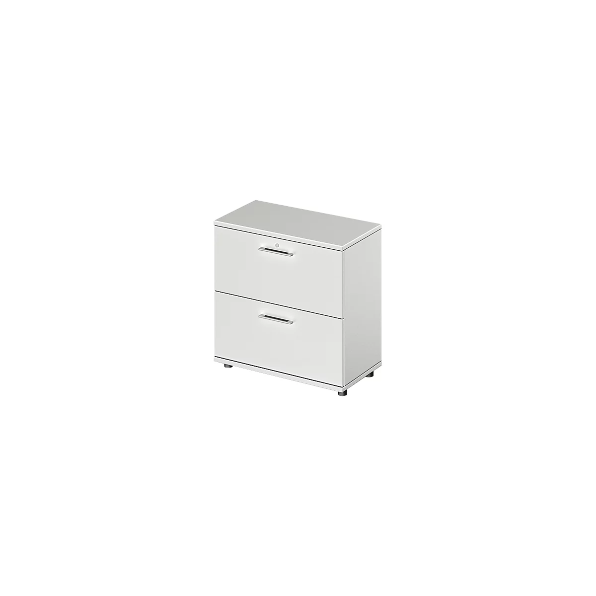 Schäfer Shop Genius Hangmappenkast TETRIS WOOD, 2 ordnerhoogten, B 800 x D 421 x H 800 mm, hoogte incl. glijders, lichtgrijs