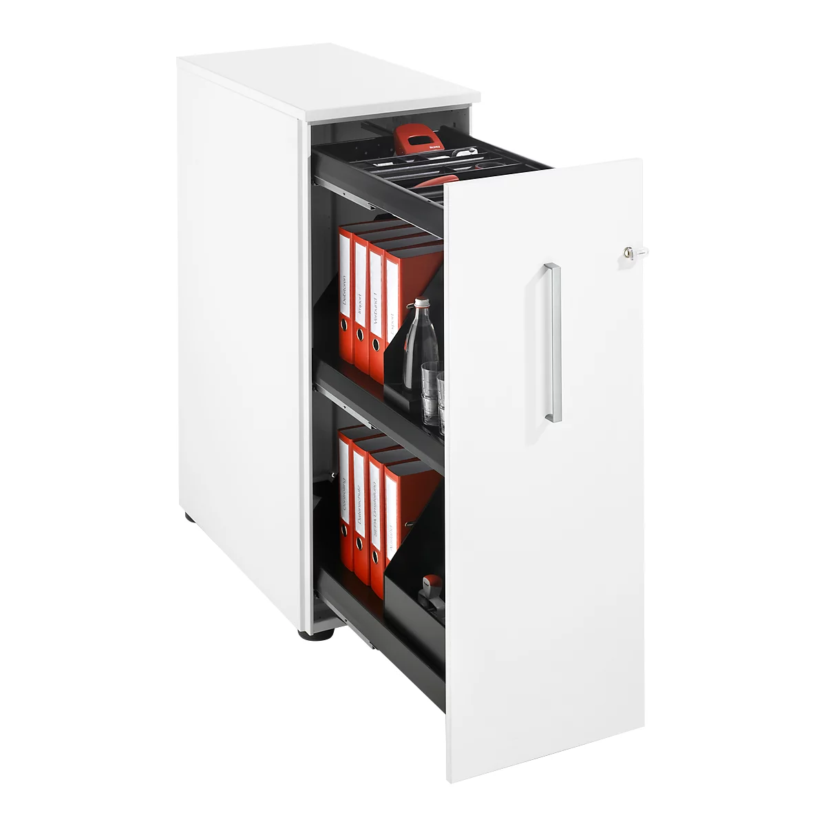 Schäfer Shop Genius Hochcontainer, B 435 x T 800 x H 1296 mm, weiß/weiß