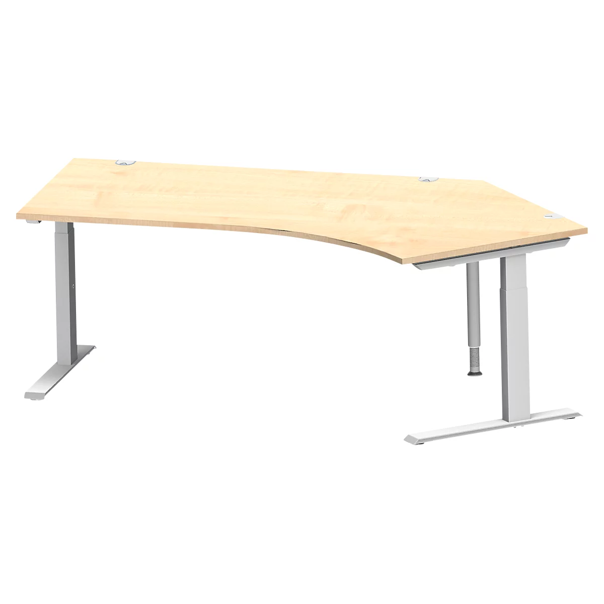 Schäfer Shop Genius hoekbureau MODENA FLEX 135°, aanbouw rechts, C-voet rechthoekige buis, B 2165 mm, ahorn/wit
