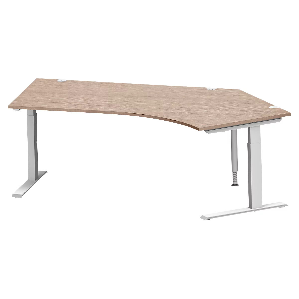 Schäfer Shop Genius hoekbureau MODENA FLEX 135°, aanbouw rechts, C-voet rechthoekige buis, B 2165 mm, eiken decor