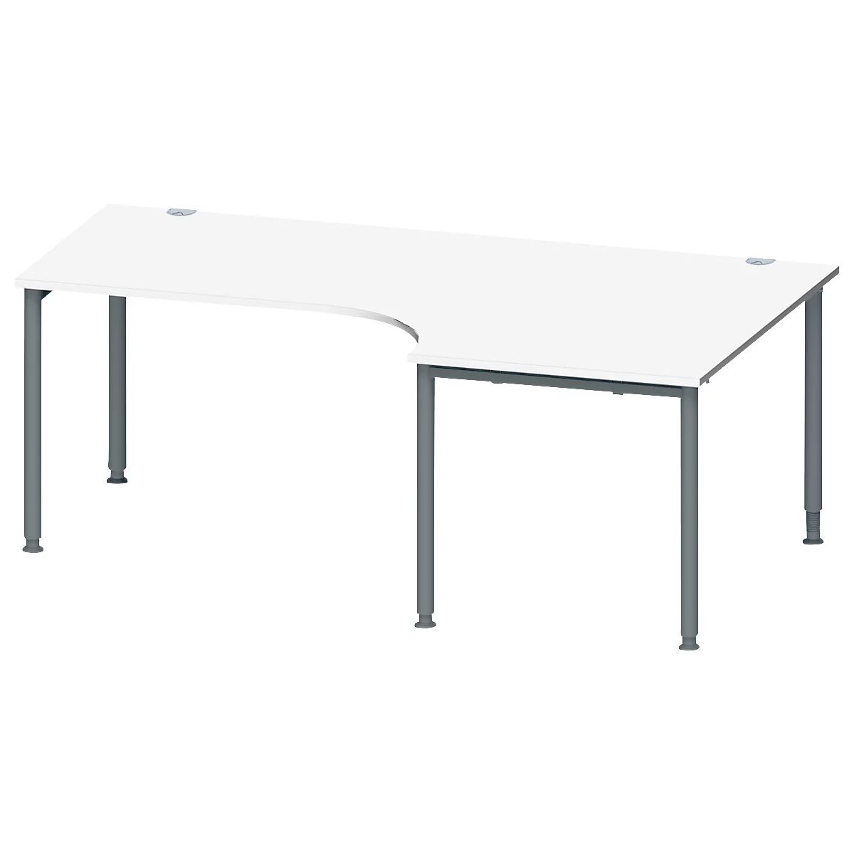 Schäfer Shop Genius hoekbureau MODENA FLEX 90°, aanbouw rechts, B 2000 mm, wit/antraciet